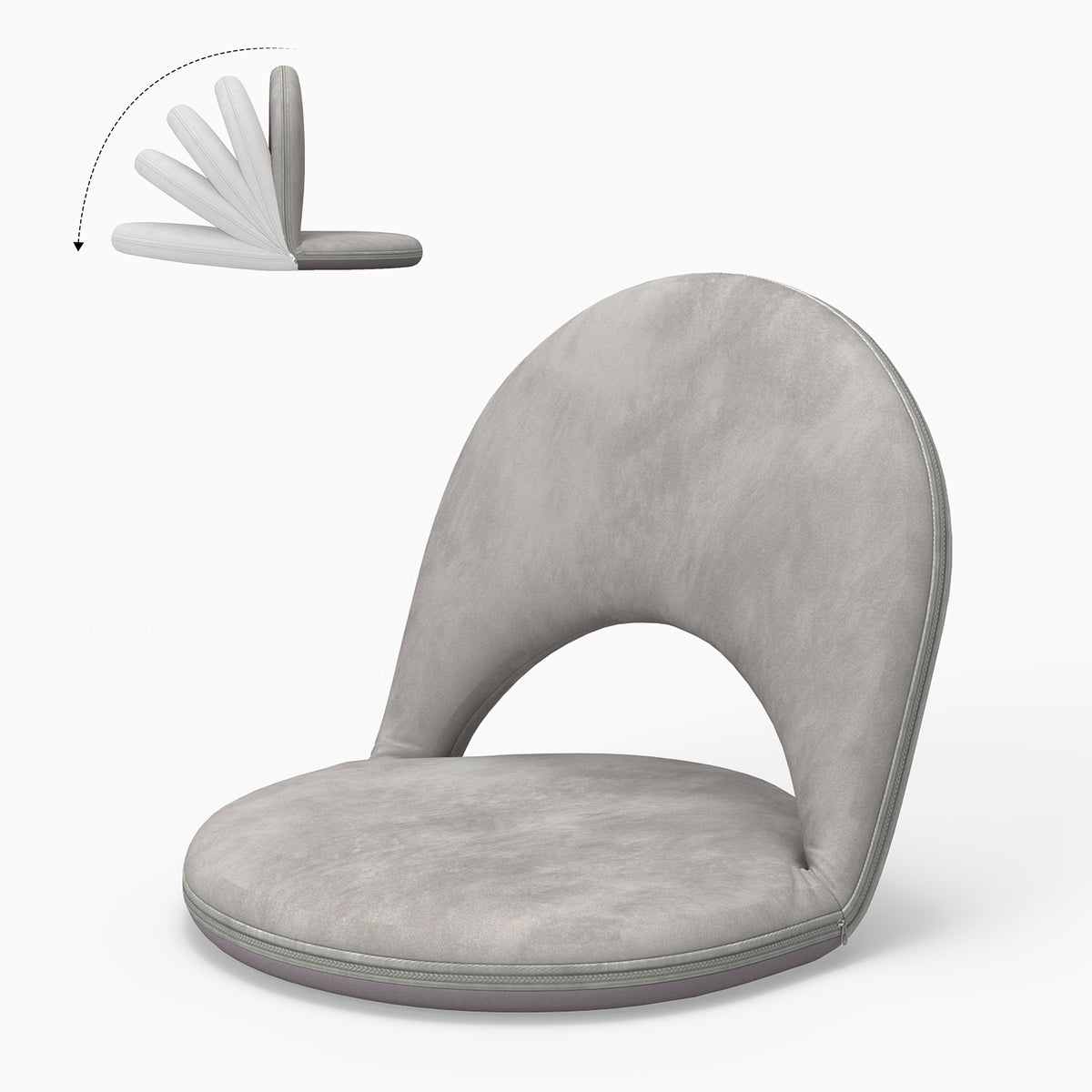 5-Position Foldable Floor Chair with Adjustable Backrest