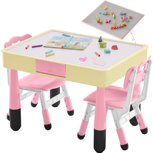 Doreroom 3~10 Ages Adjustable Table and Chair Set