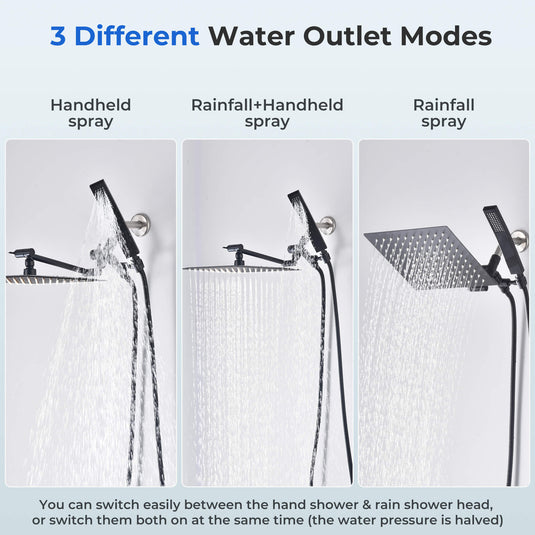 12'' Dual Shower Head Combo with Handheld Spray – All Metal