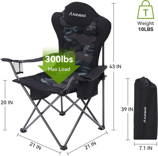 Aohanoi 300 lbs Weight Capacity Camping Chairs