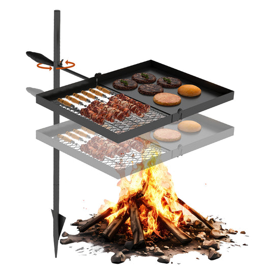 Foldable Campfire Grill Grate & Cooking Rack for Fire Pit Grilling