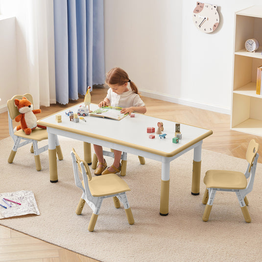 Doreroom Height-Adjustable Kids Table and Chairs Set