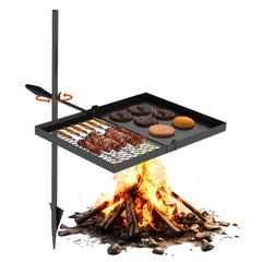 Foldable Campfire Grill Grate & Cooking Rack for Fire Pit Grilling