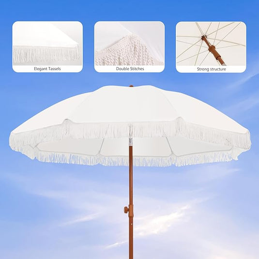 Kbrellaoutlets UV 50+ Protection Sun Umbrella White