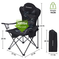Folding Heavy Duty Camping Chairs 300 lbs Capacity