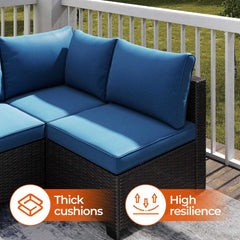 7 Pieces Wicker Patio Conversation Set Sectional Sofas with Waterproof Cover