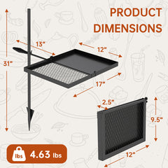 Foldable Campfire Grill Grate & Cooking Rack for Fire Pit Grilling