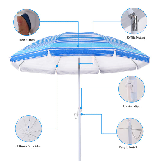 Kbrellaoutlets UV 50+ Protection Sun Umbrella