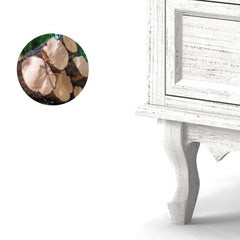 Solid Wood Nightstand with 2 Drawers & Charging Station