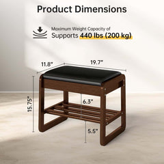 2-Tier Flip-Top Entryway Bench with Shoe Rack