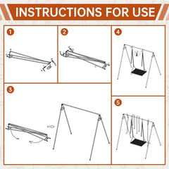Swing Campfire Grill Grate & Cooking Rack for Fire Pit Grilling