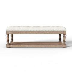 Tall Leg Tufted Ottoman