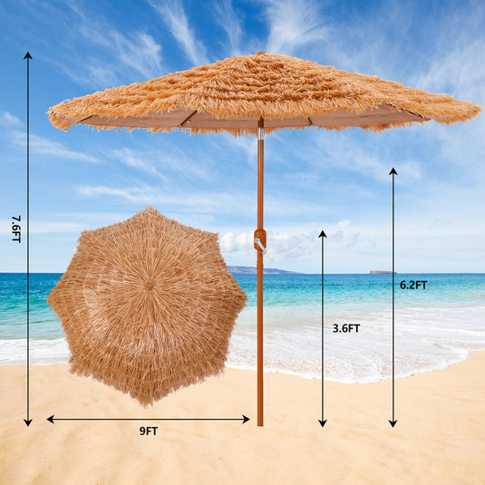 Kbrellaoutlets Sun Umbrella Hawaii Style Flat Top