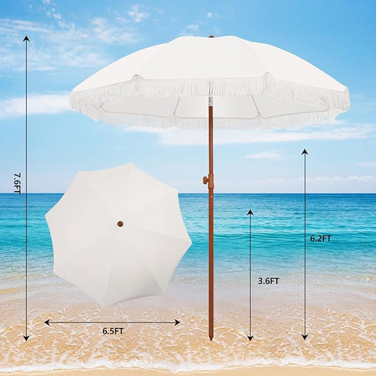 Kbrellaoutlets UV 50+ Protection Sun Umbrella White