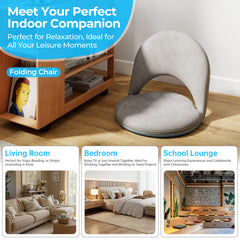 5-Position Foldable Floor Chair with Adjustable Backrest