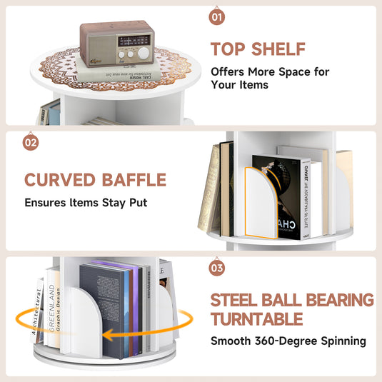 360° Rotating Wooden Storage Cabinet