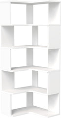 6-Tier L-Shaped Corner Bookshelf with Safety Baffles