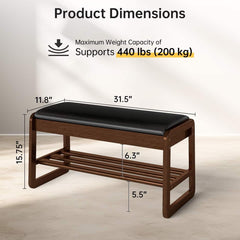 2-Tier Flip-Top Entryway Bench with Shoe Rack