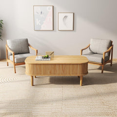 Fluted Lift Top Coffee Table with Hidden Compartment