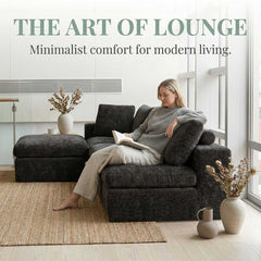 Frameless Memory Foam Sectional Couch with Cushion Covers