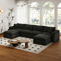 Frameless Memory Foam Sectional Couch with Cushion Covers