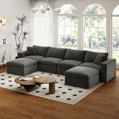 Frameless Memory Foam Sectional Couch with Cushion Covers