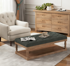 Tall Leg Tufted Ottoman